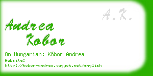 andrea kobor business card